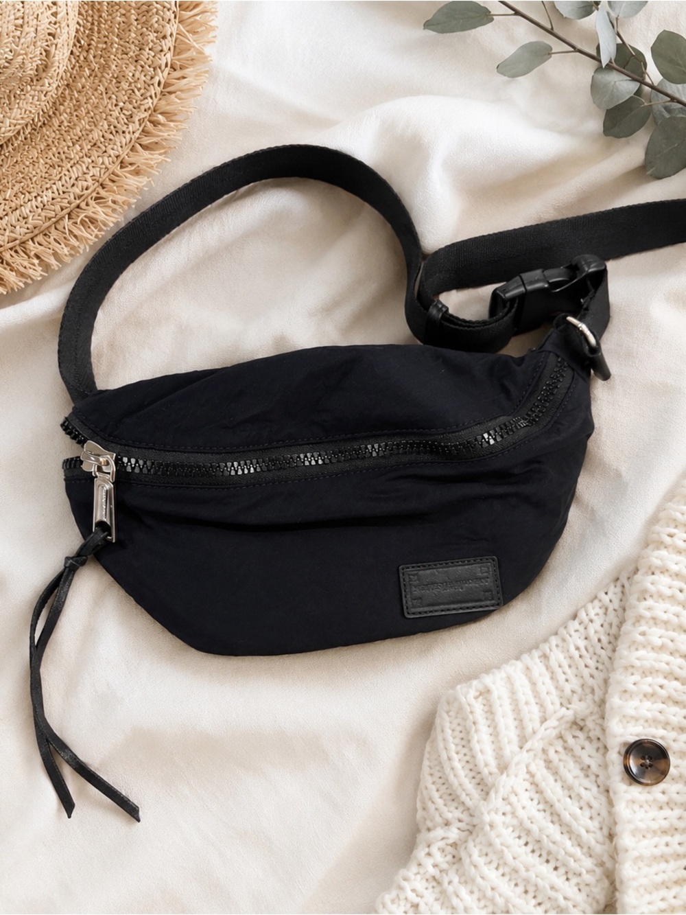 Rebecca Minkoff Black Nylon Belt Bag / Fanny Pack Crossbody